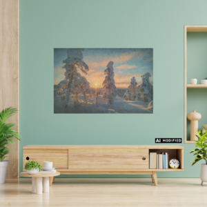 Talvimaisema akustiikka kuvatuloste 90x60x2cm / Outlet tuote 10.