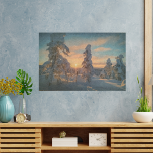 Talvimaisema akustiikka kuvatuloste 90x60x2cm / Outlet tuote 10.